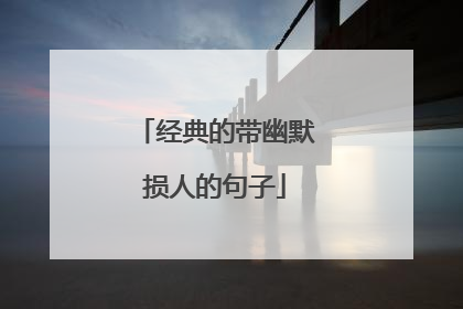 经典的带幽默损人的句子