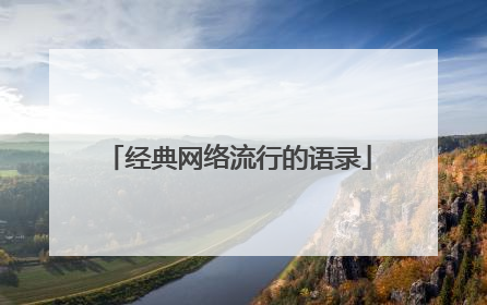 经典网络流行的语录