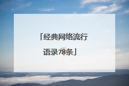 经典网络流行语录78条