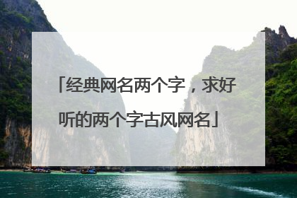 经典网名两个字,求好听的两个字古风网名