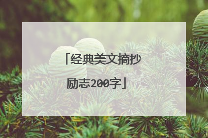 经典美文摘抄励志200字