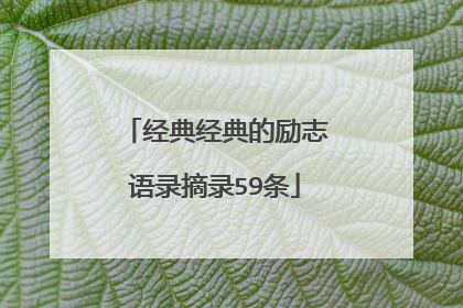 经典经典的励志语录摘录59条
