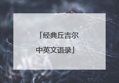 经典丘吉尔中英文语录