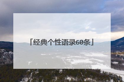 经典个性语录60条