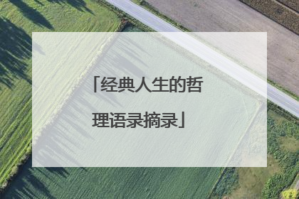 经典人生的哲理语录摘录