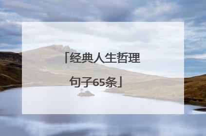 经典人生哲理句子65条