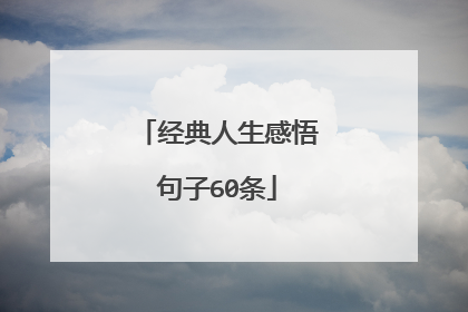 经典人生感悟句子60条