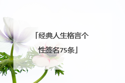 经典人生格言个性签名75条