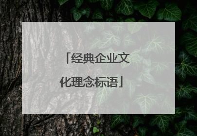 经典企业文化理念标语