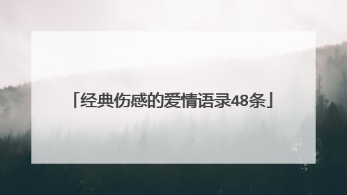 经典伤感的爱情语录48条