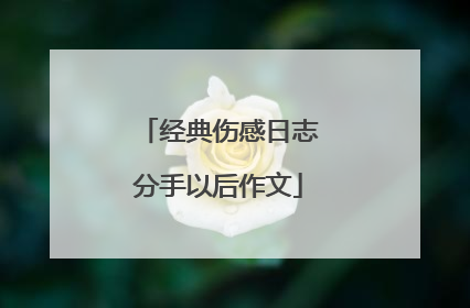 经典伤感日志分手以后作文