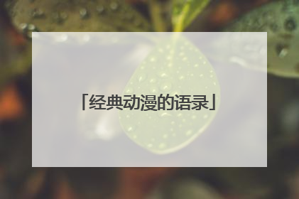 经典动漫的语录