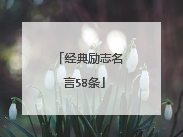 经典励志名言58条