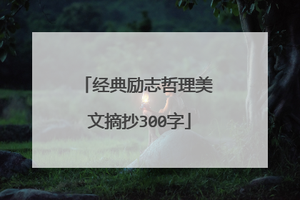 经典励志哲理美文摘抄300字