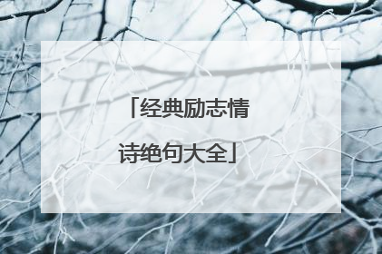 经典励志情诗绝句大全