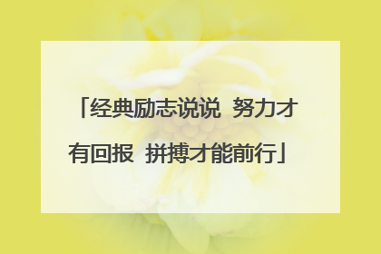 经典励志说说 努力才有回报 拼搏才能前行