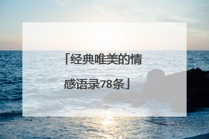 经典唯美的情感语录78条