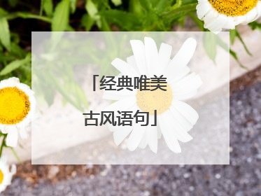 经典唯美古风语句
