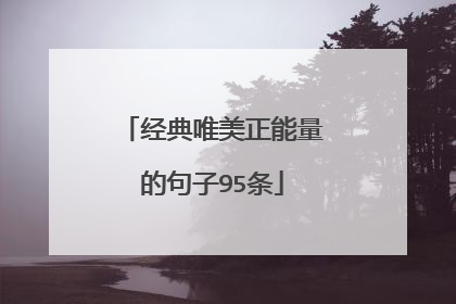 经典唯美正能量的句子95条