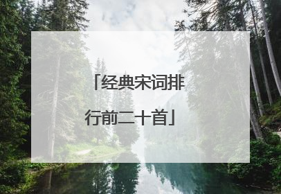 经典宋词排行前二十首