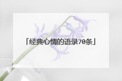 经典心情的语录70条