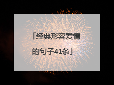 经典形容爱情的句子41条