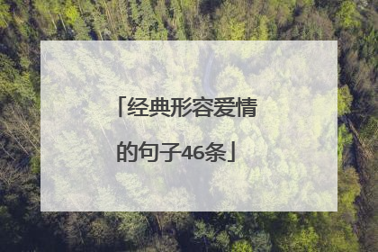 经典形容爱情的句子46条