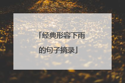经典形容下雨的句子摘录