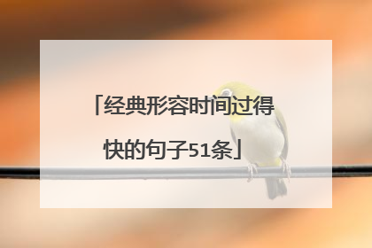 经典形容时间过得快的句子51条
