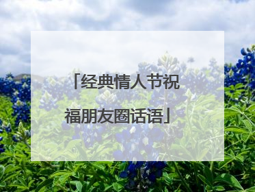 经典情人节祝福朋友圈话语
