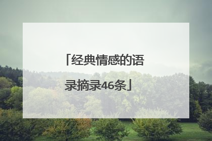 经典情感的语录摘录46条