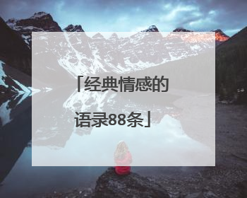 经典情感的语录88条
