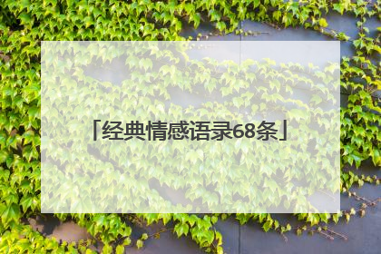 经典情感语录68条