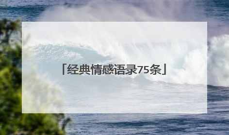 经典情感语录75条