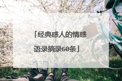 经典感人的情感语录摘录60条