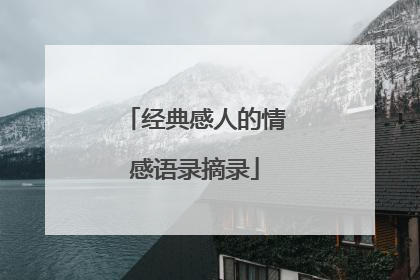 经典感人的情感语录摘录
