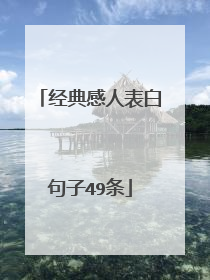 经典感人表白句子49条