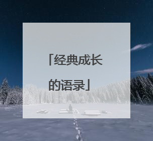 经典成长的语录