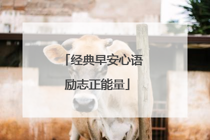 经典早安心语励志正能量