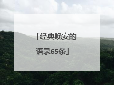 经典晚安的语录65条