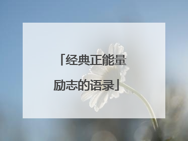 经典正能量励志的语录