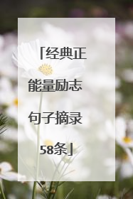 经典正能量励志句子摘录58条