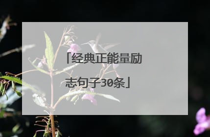 经典正能量励志句子30条