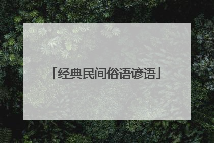 经典民间俗语谚语
