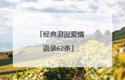 经典浪漫爱情语录62条