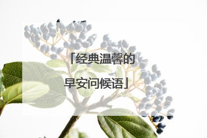 经典温馨的早安问候语