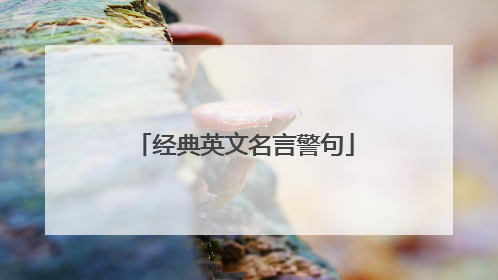 经典英文名言警句