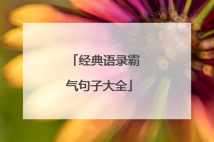 经典语录霸气句子大全