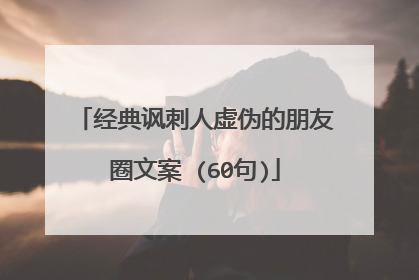 经典讽刺人虚伪的朋友圈文案 (60句)