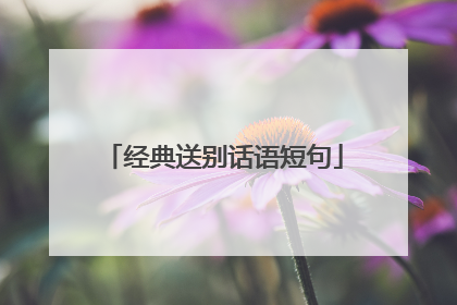 经典送别话语短句